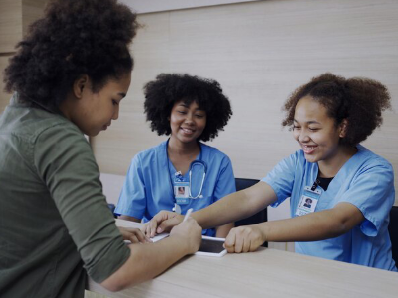 Nurse Assisting the Family